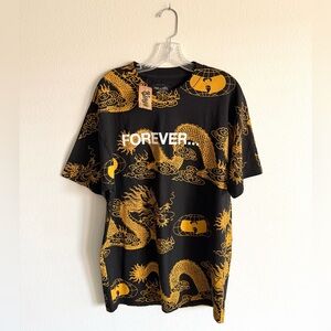 Rare Vintage NWT 90s Wu Tang Clan Shirt Mens Black Forever Dragon Tee